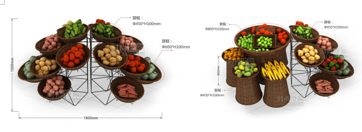 超市貨架_果蔬促銷架_生鮮貨架